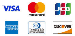 Visa, MasterCard, JCB, AMERICAN EXPRESS, Diners Club International